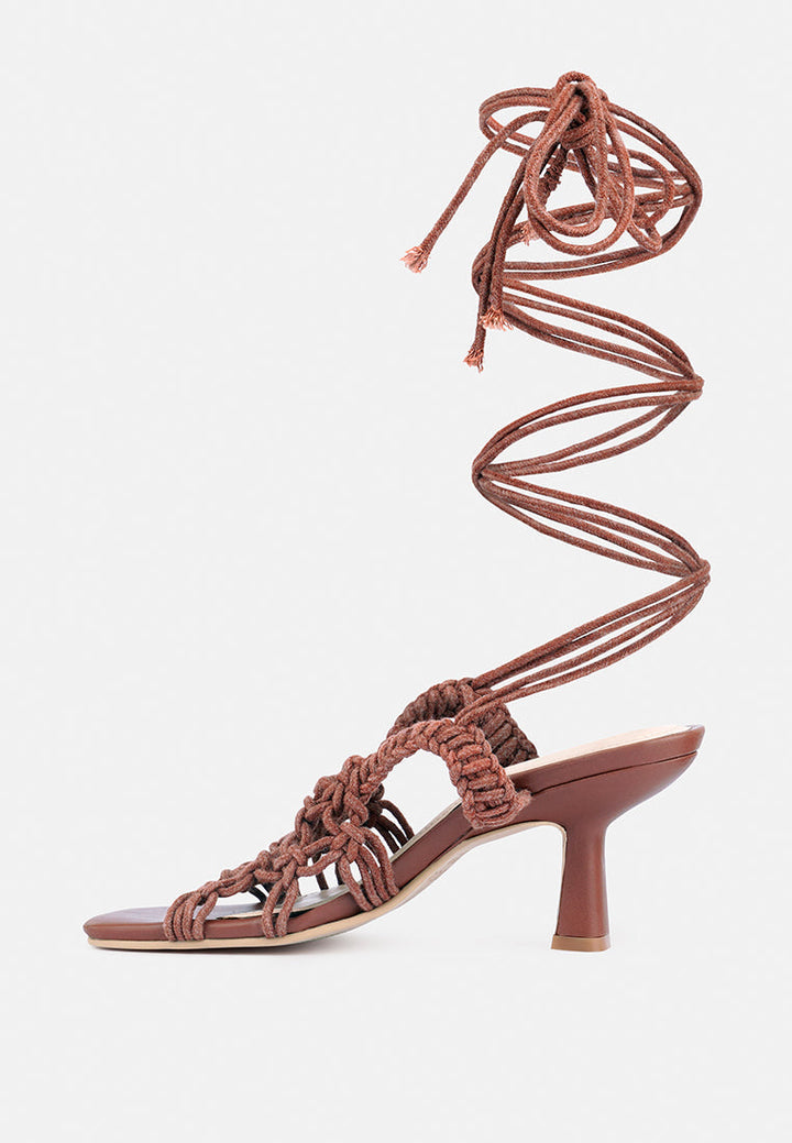 beroe braided handcrafted lace up sandal by ruw#color_mocca
