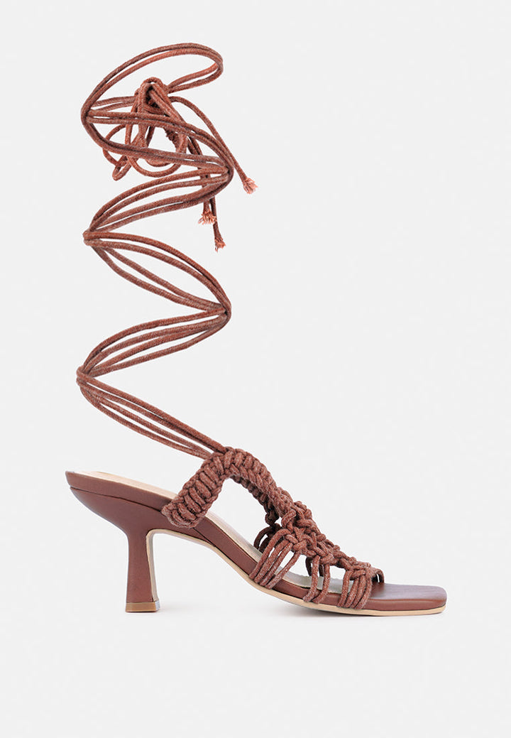 beroe braided handcrafted lace up sandal by ruw#color_mocca