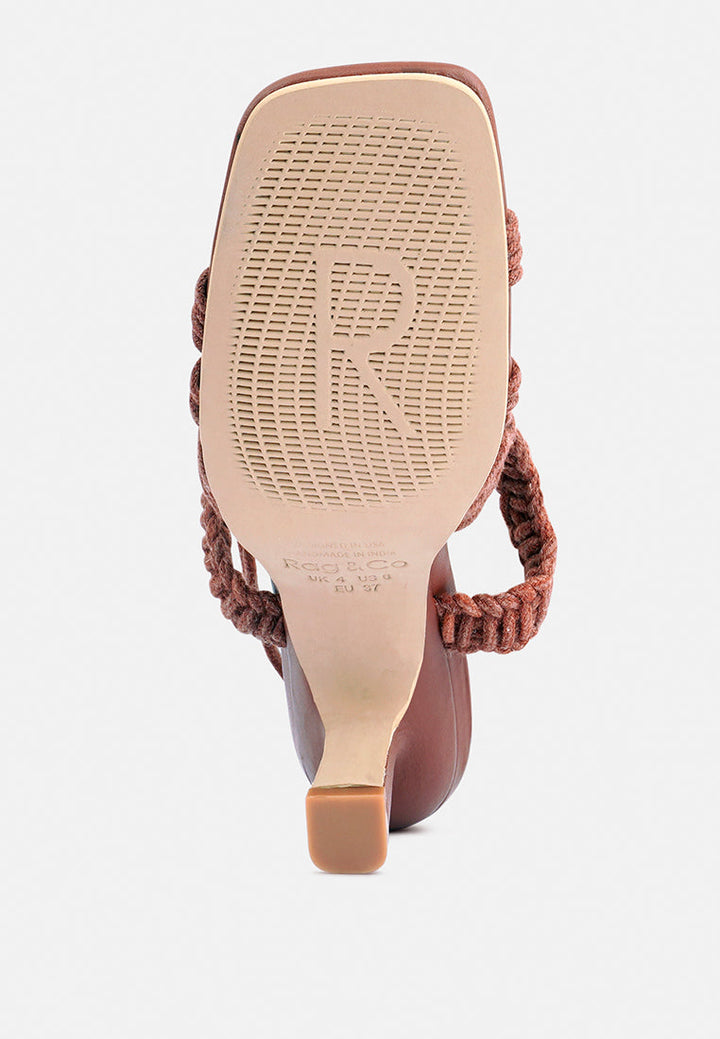 beroe braided handcrafted lace up sandal by ruw#color_mocca