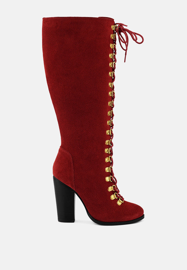 street-slay antique heeled calf boot by ruw#color_red