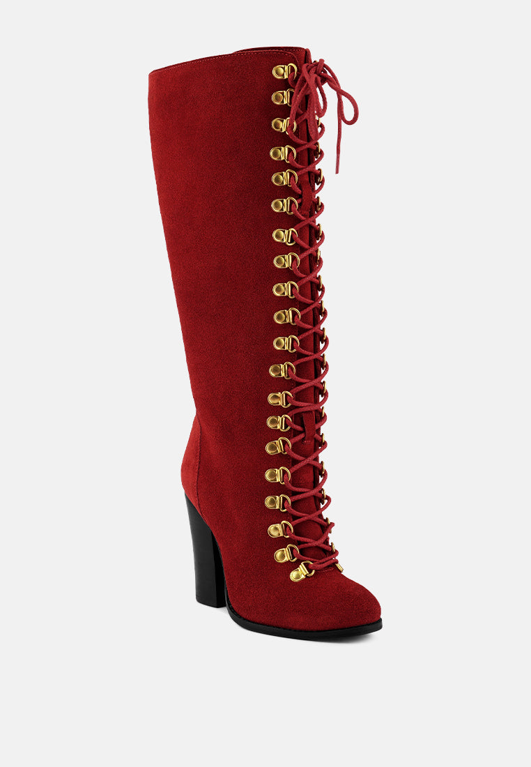 street-slay antique heeled calf boot by ruw#color_red