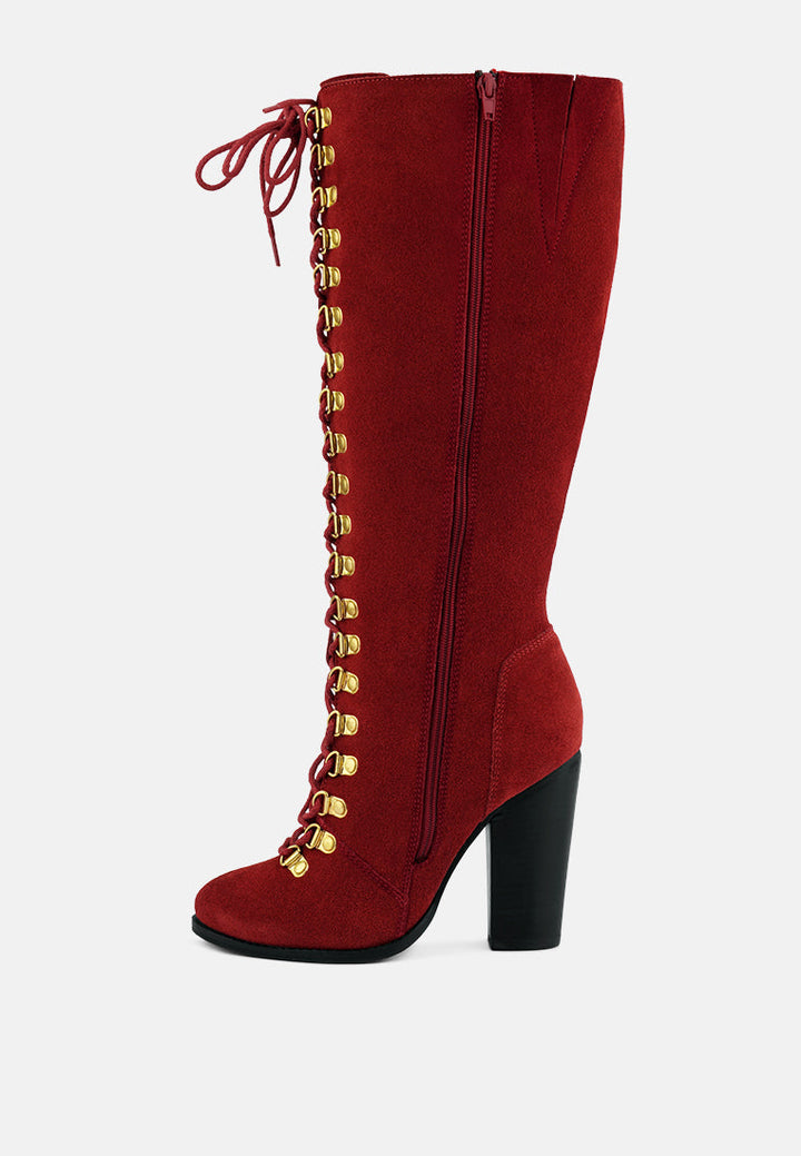 street-slay antique heeled calf boot by ruw#color_red