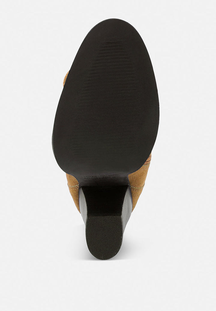 goose-feather antique high heeled ankle boot by ruw#color_tan