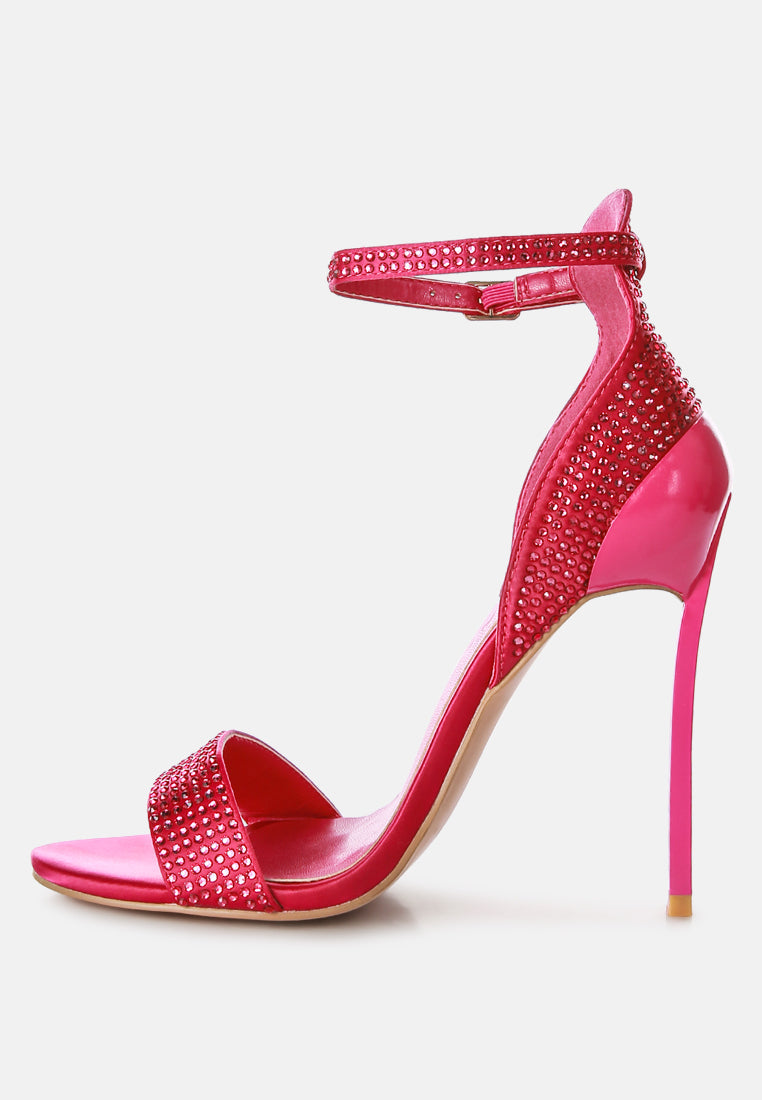 magnate rhinestone embellished stiletto sandals by ruw#color_fuchsia