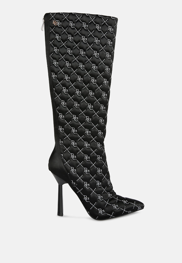 rhapsody monogram stiletto calf boots#color_black