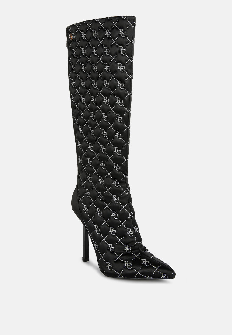 rhapsody monogram stiletto calf boots#color_black