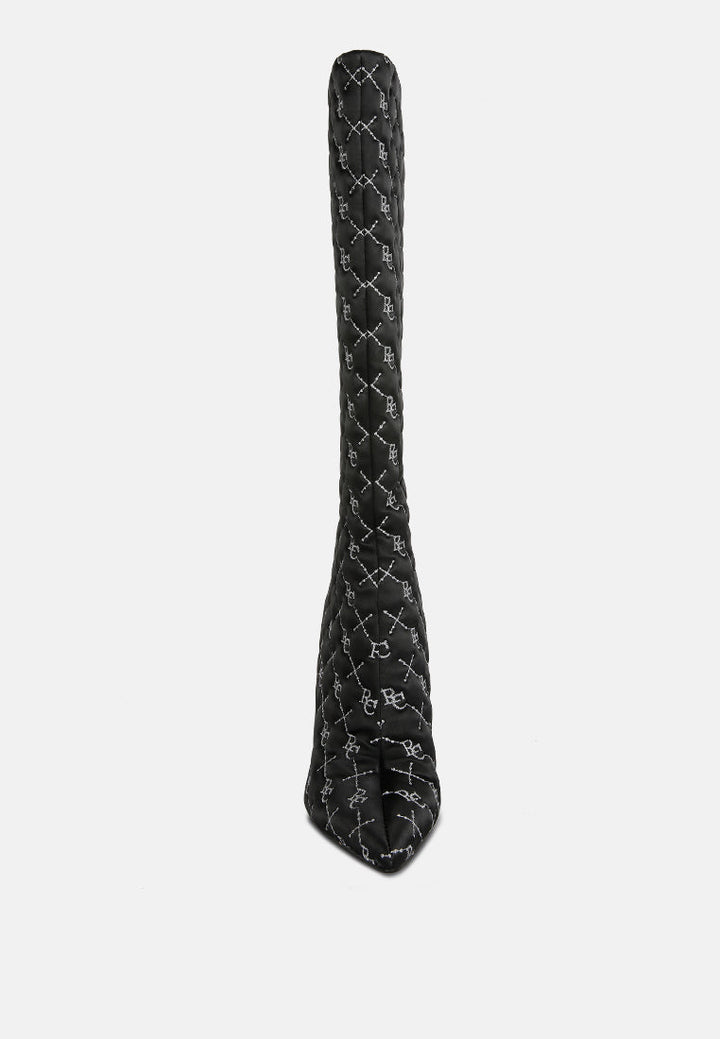 rhapsody monogram stiletto calf boots#color_black