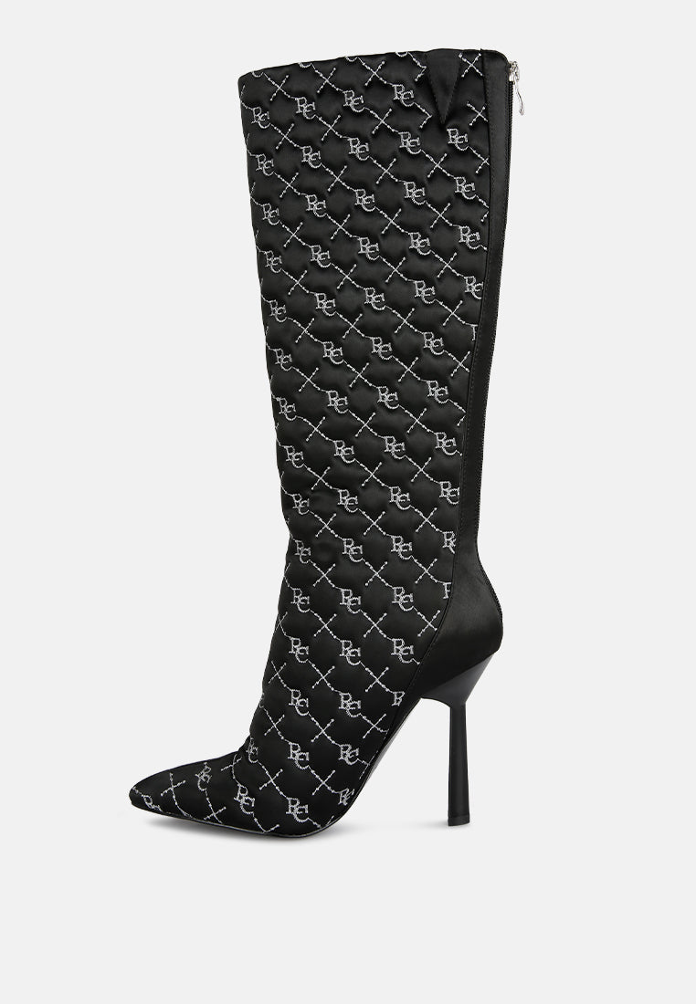 rhapsody monogram stiletto calf boots#color_black