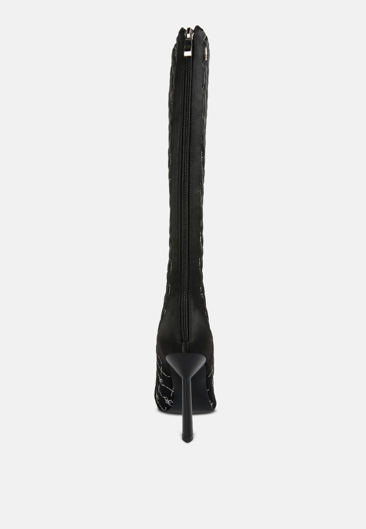 rhapsody monogram stiletto calf boots#color_black