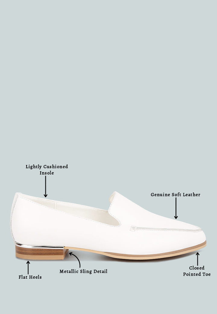 richelli metallic sling detail loafers by ruw#color_white