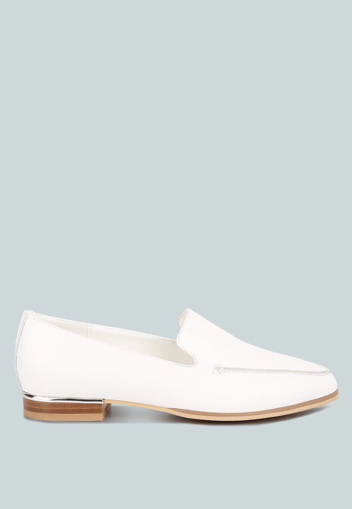 richelli metallic sling detail loafers by ruw#color_white