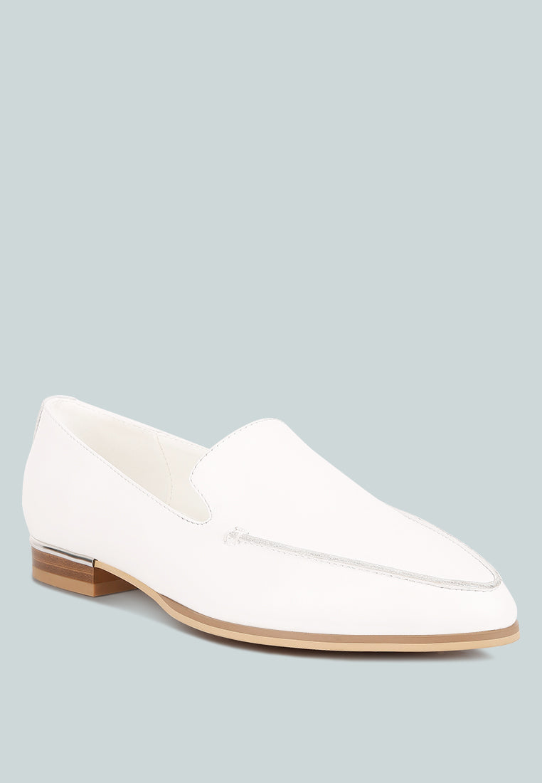 richelli metallic sling detail loafers by ruw#color_white