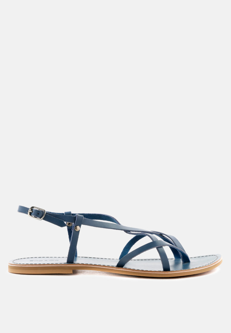 rita strappy flat leather sandals#color_blue