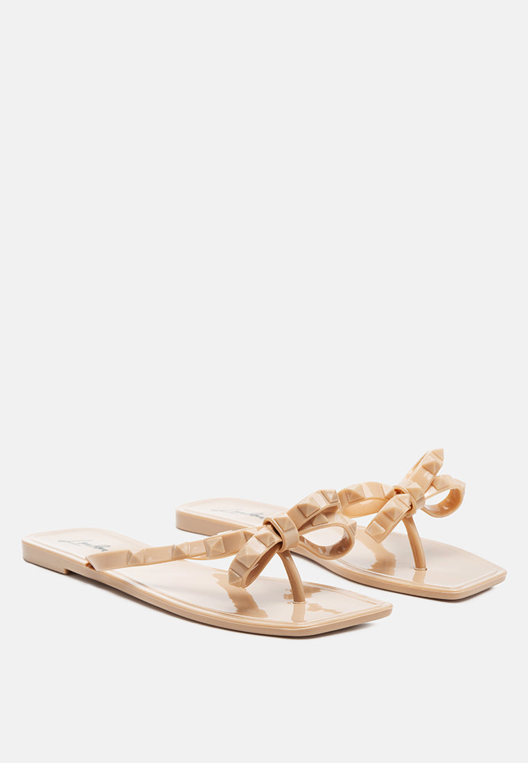 retta bow thong flats by ruw#color_beige