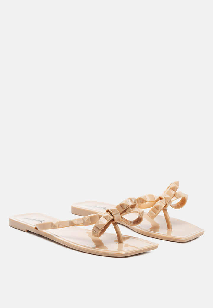 retta bow thong flats by ruw#color_beige
