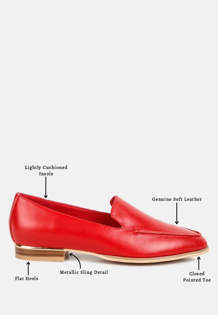 richelli metallic sling detail loafers by ruw#color_red