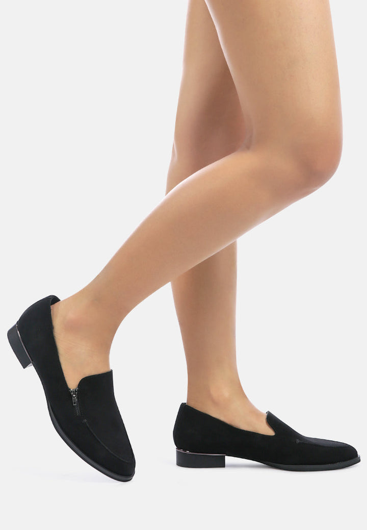 sara suede slip-on loafers by ruw#color_black