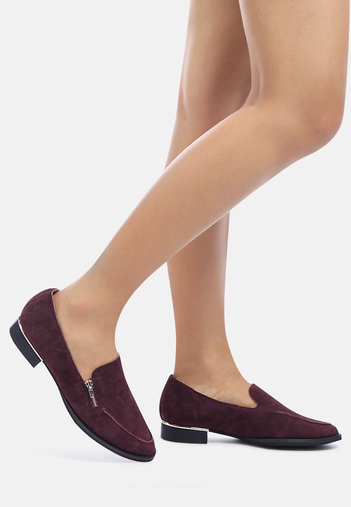 sara suede slip-on loafers by ruw#color_burgundy