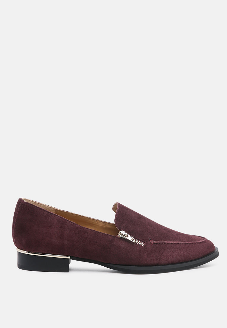 sara suede slip-on loafers by ruw#color_burgundy