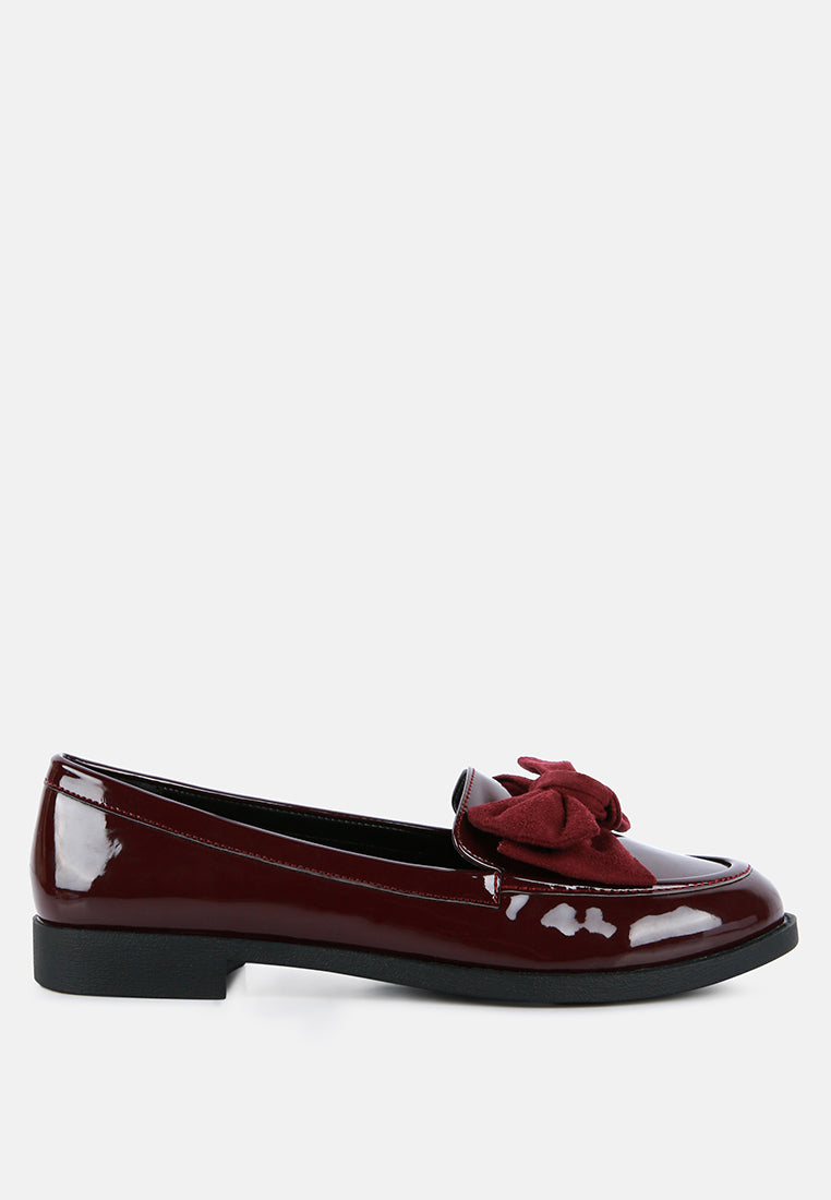 bowberry bow-tie patent loafers by ruw#color_burgundy