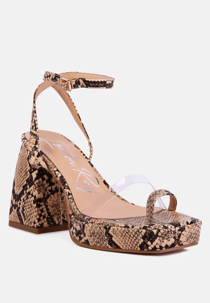 such flirt snake print triangular block heel sandals by ruw#color_macchiato