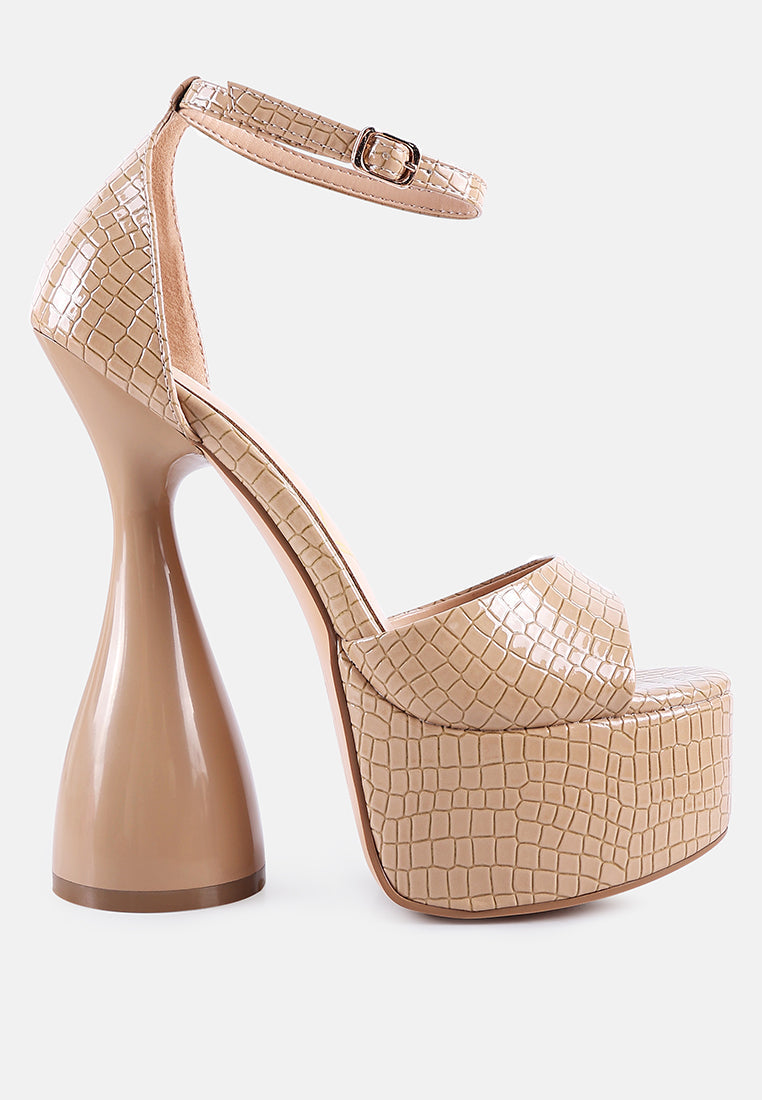 pretty me patent croc ultra high platform sandals by ruw#color_latte