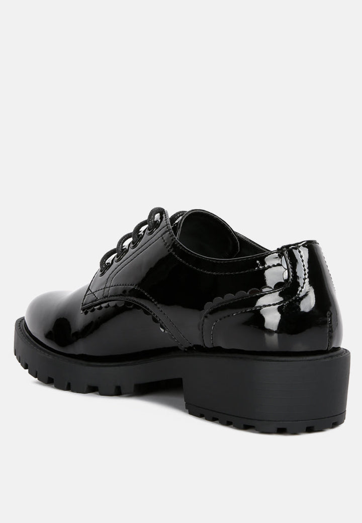 whittle patent lace up derby shoes by ruw#color_black