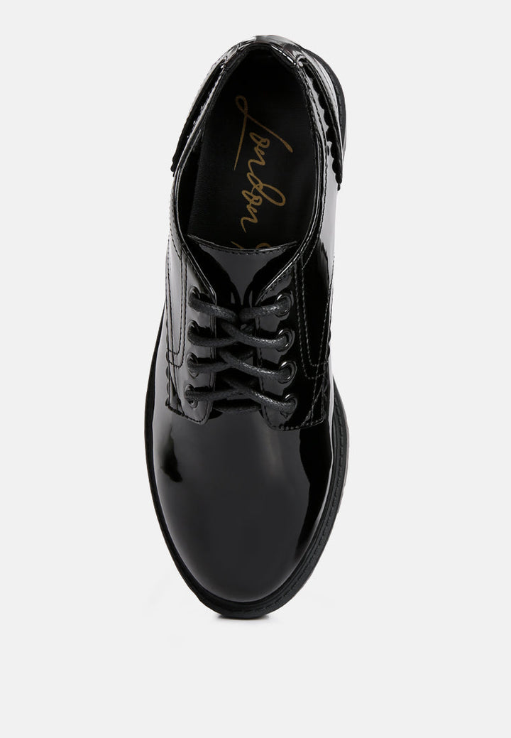 whittle patent lace up derby shoes by ruw#color_black