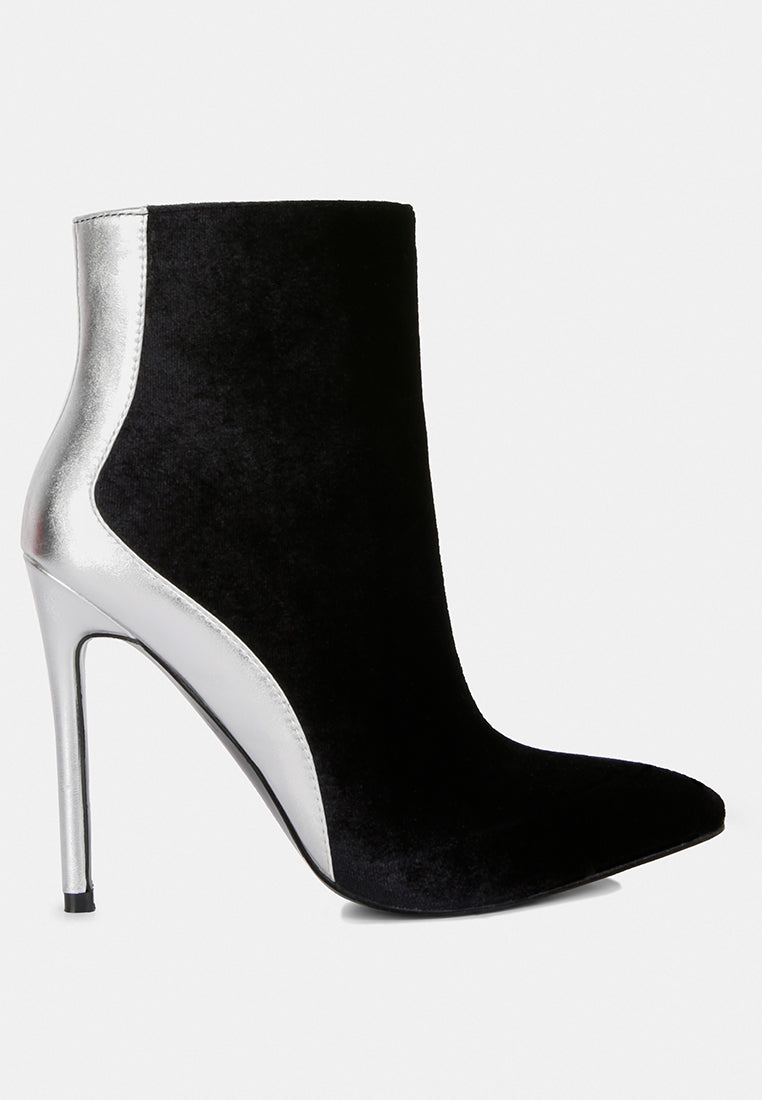 slade metallic highlight high heeled ankle boots by ruw#color_black-silver