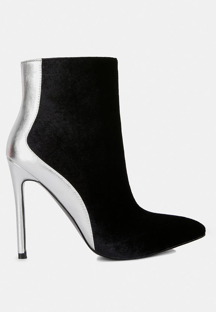 slade metallic highlight high heeled ankle boots by ruw#color_black-silver
