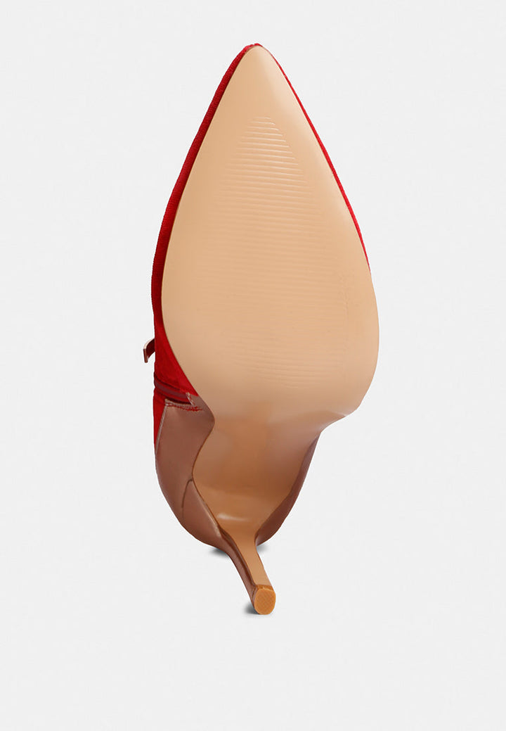 slade metallic highlight high heeled ankle boots by ruw#color_red-gold