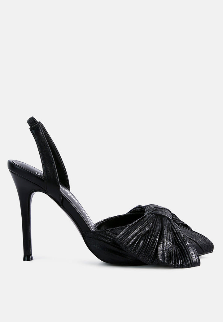 kiki bow embellished slingback sandals by ruw#color_black