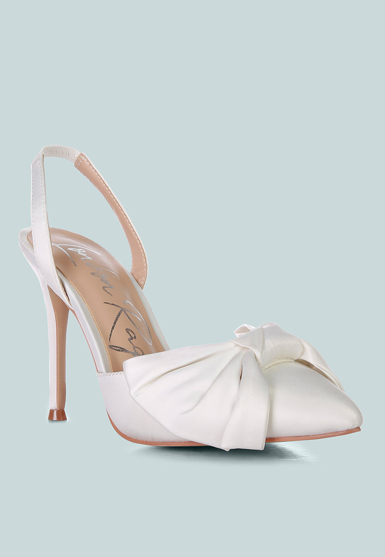 smitten bow stiletto heel slingback sandals by ruw#color_white