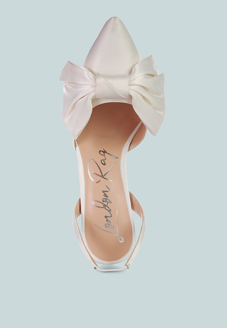 smitten bow stiletto heel slingback sandals by ruw#color_white