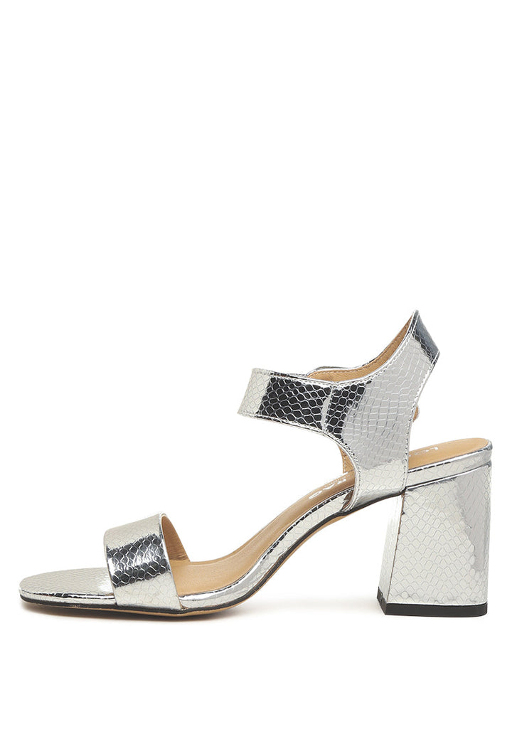 verang textured block heel sandals#color_silver
