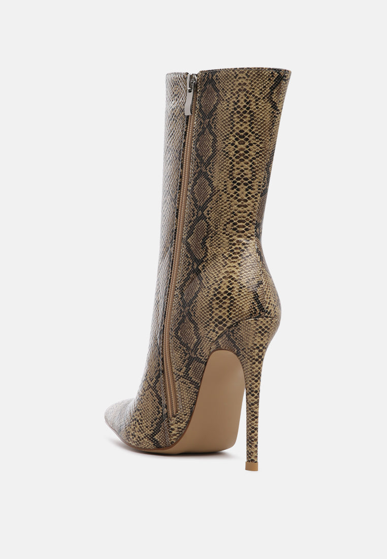 micah pointed toe stiletto high ankle boots by ruw#color_snake-print