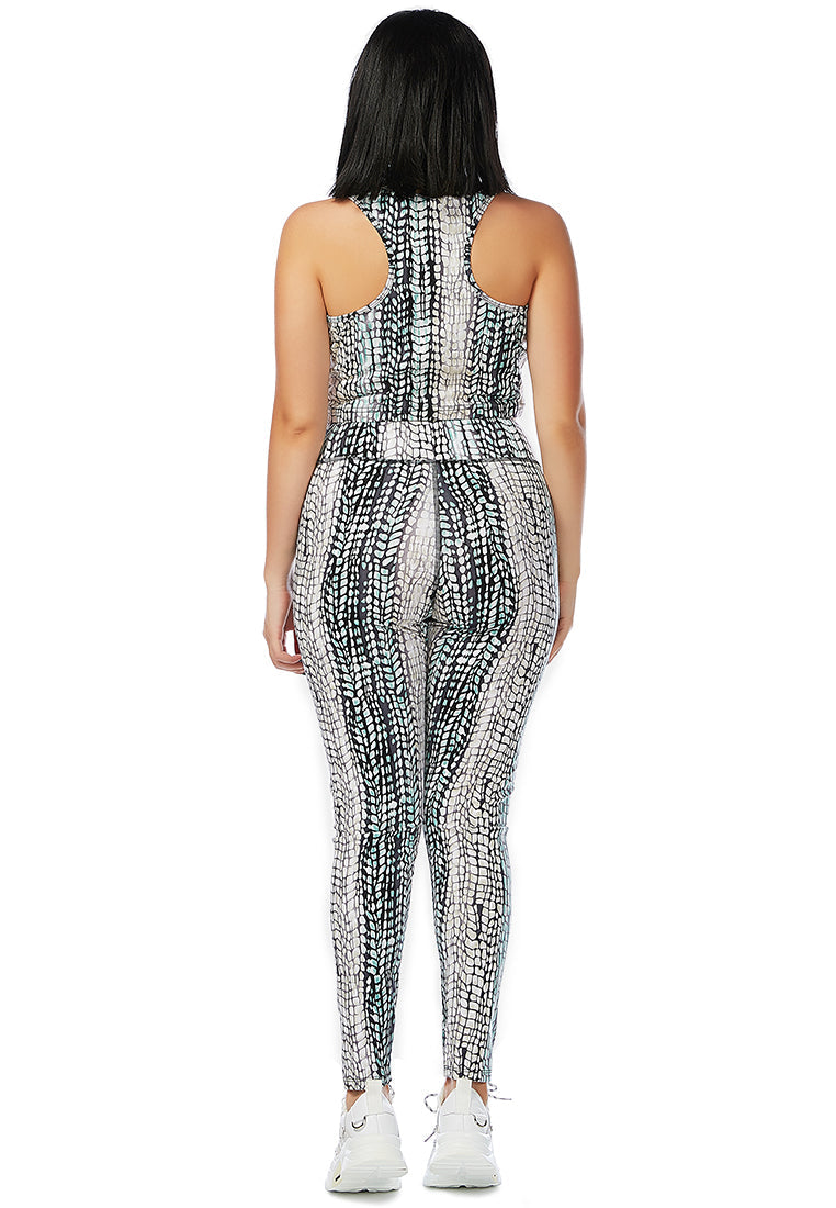 snake print yoga crop top#color_multi