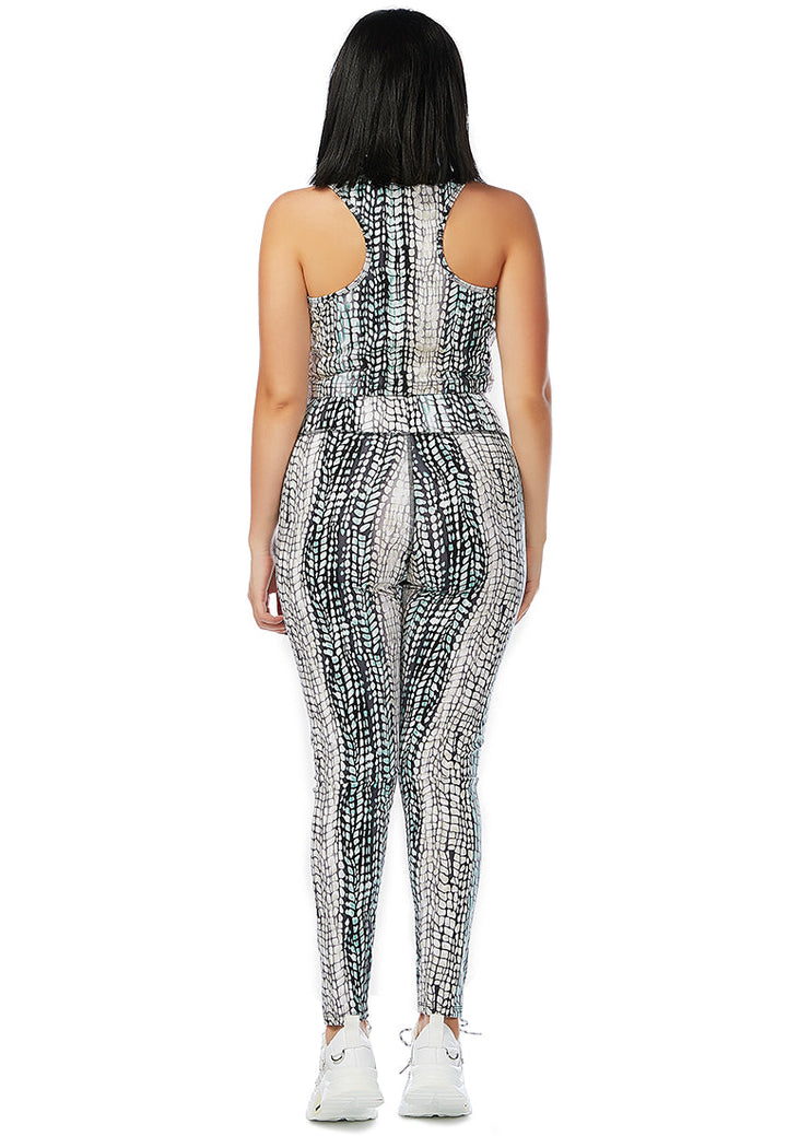 snake print yoga crop top#color_multi