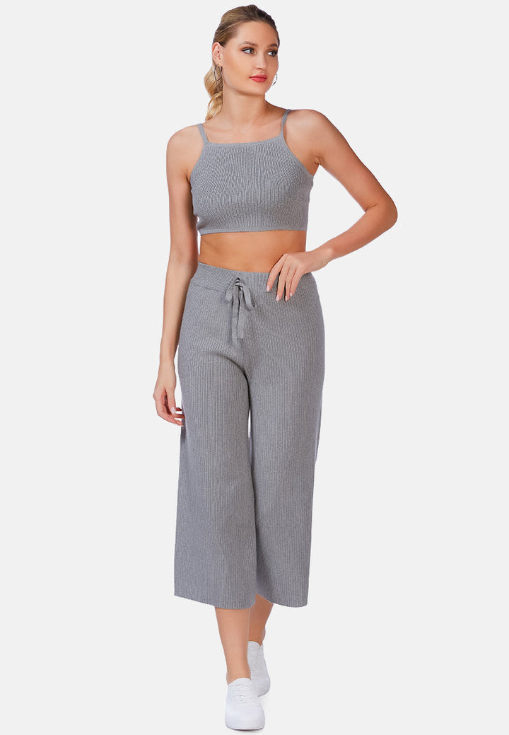 solid casual drawstring cropped pants by ruw#color_grey