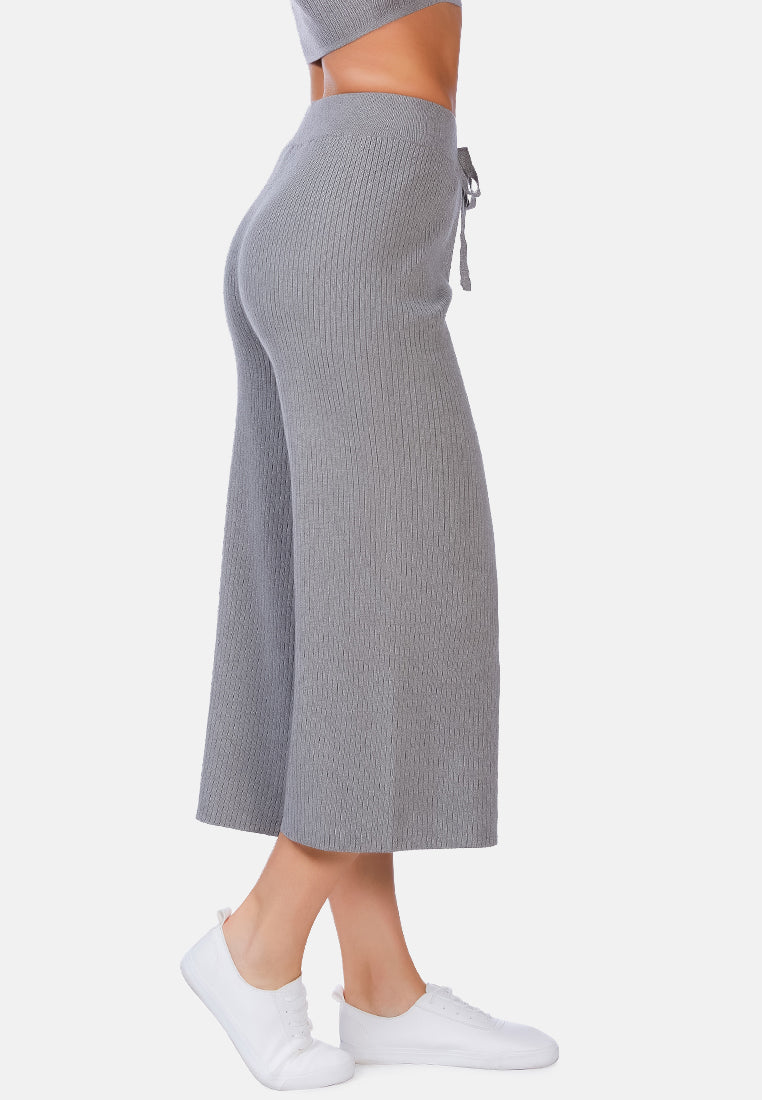 solid casual drawstring cropped pants by ruw#color_grey