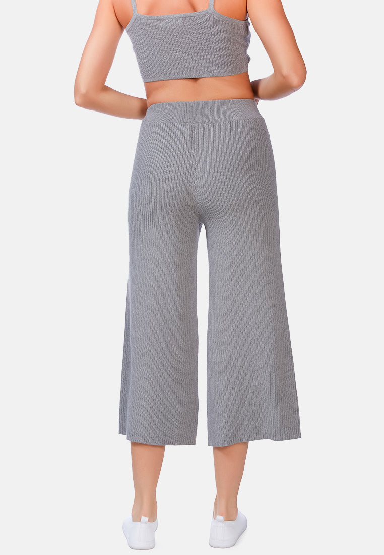 solid casual drawstring cropped pants by ruw#color_grey