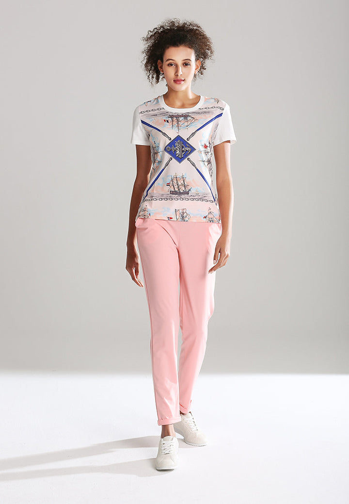 straight cut casual pants#color_pink