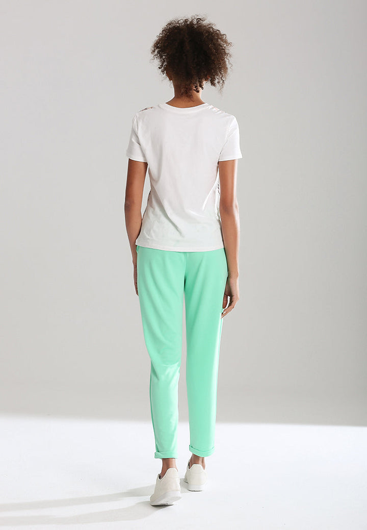 straight cut casual pants#color_mint-green