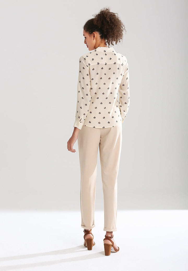 straight cut casual pants#color_beige