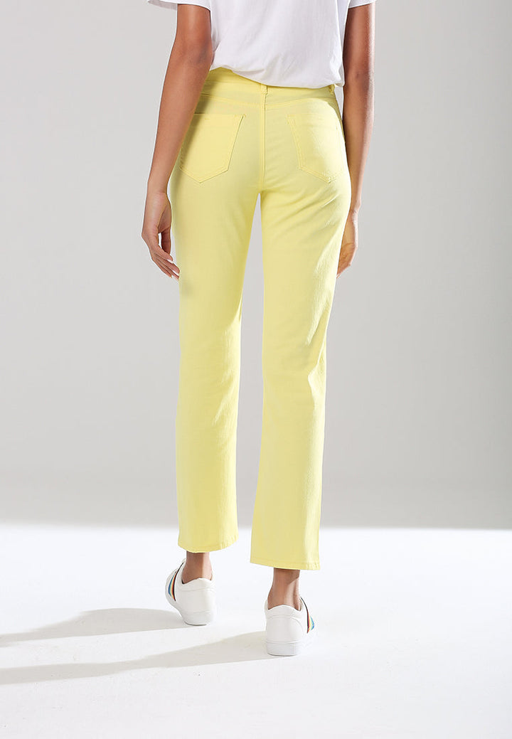 straight cut denim pants#color_yellow