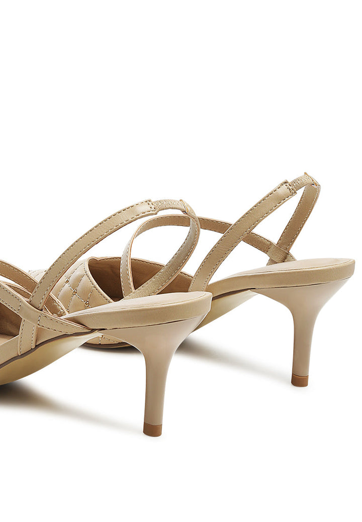 studded quilted faux leather slingback sandal#color_nude