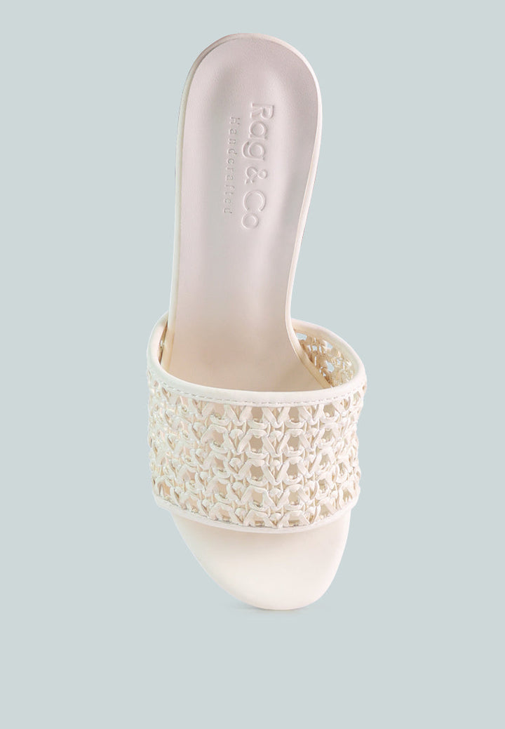tease woven heeled slides by ruw#color_off-white