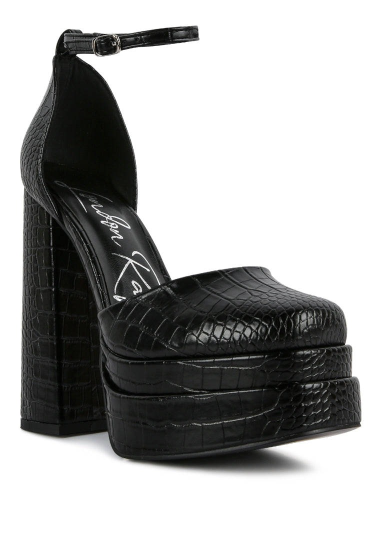 tempt me croc textured high block heel sandals by ruw#color_black