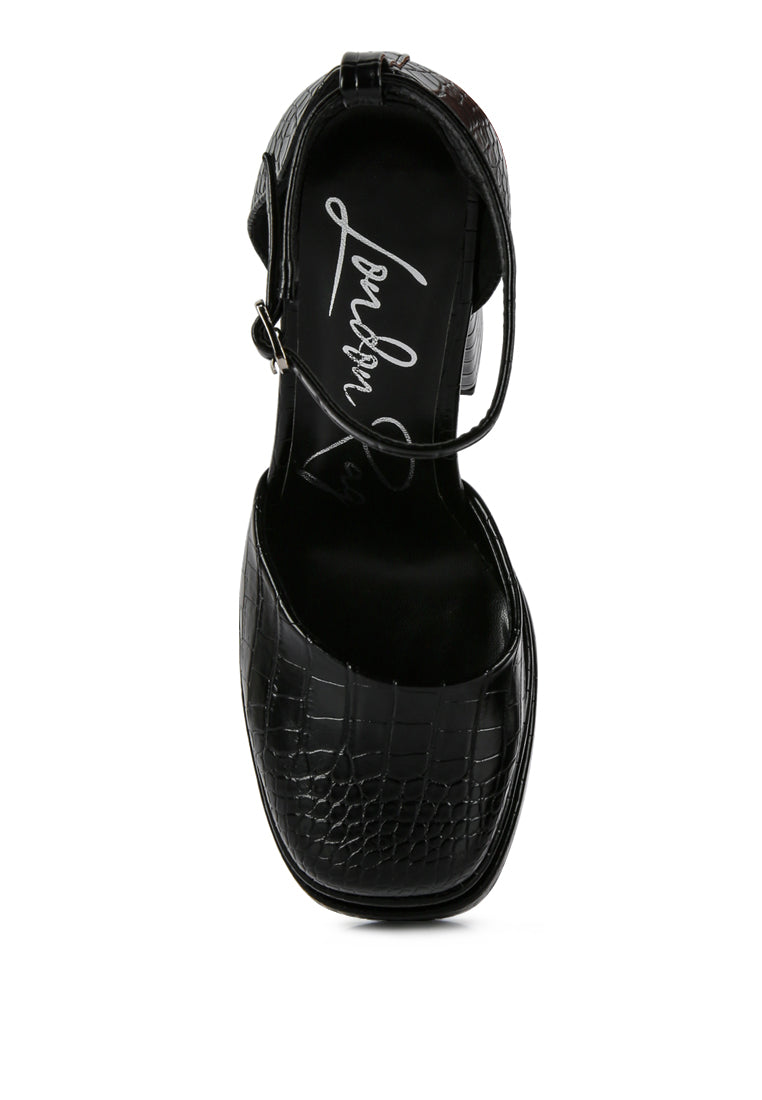tempt me croc textured high block heel sandals by ruw#color_black