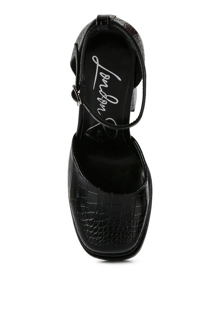 tempt me croc textured high block heel sandals by ruw#color_black